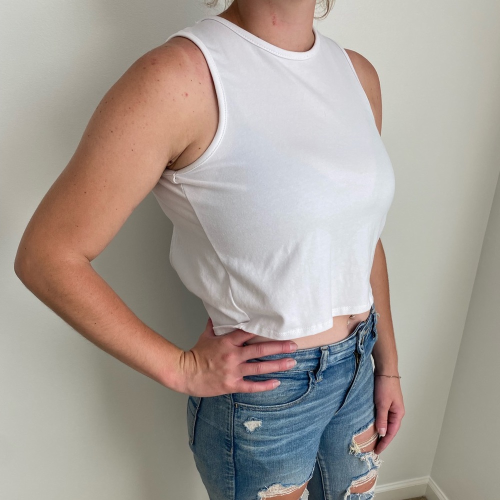 White Crop Tank